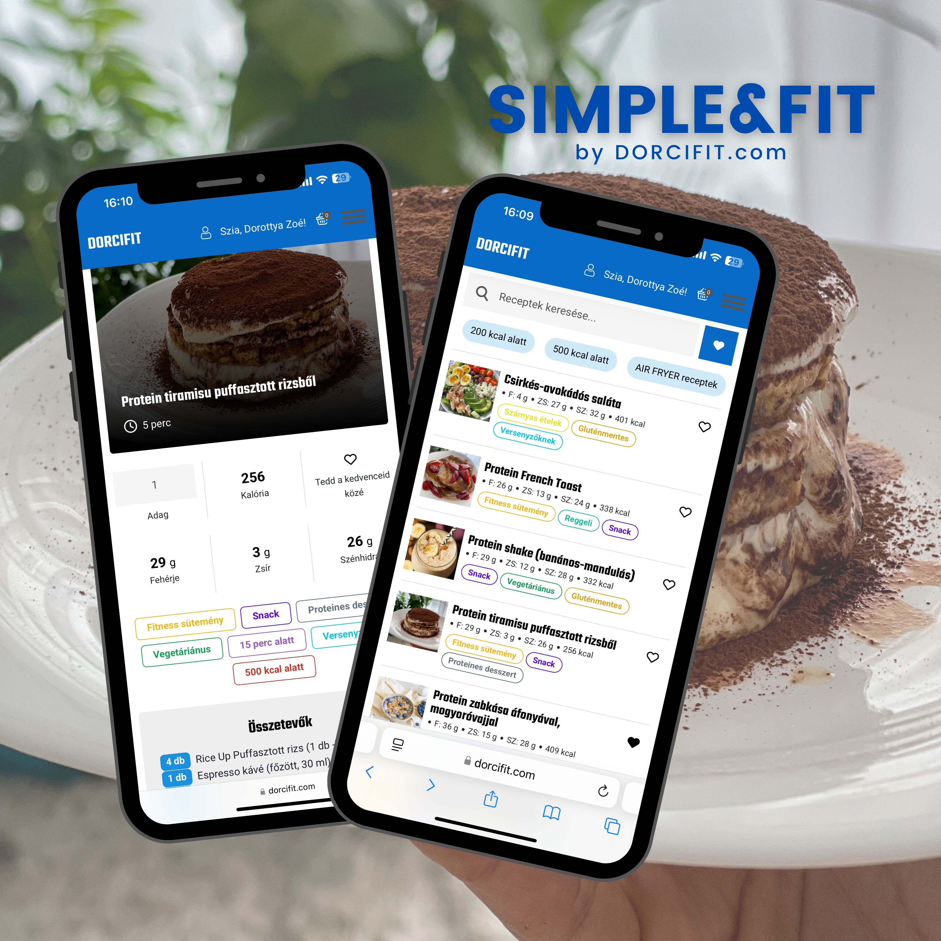 Simple&Fit makro-barát recept adatbázis tagság